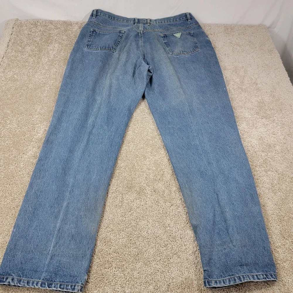 Vintage Guess Jeans USA Mens 42X34 Relaxed Straight Leg Denim Blue AS22904 90s - Picture 8 of 8